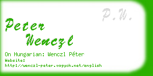 peter wenczl business card