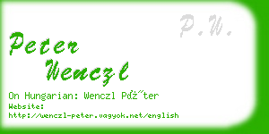 peter wenczl business card